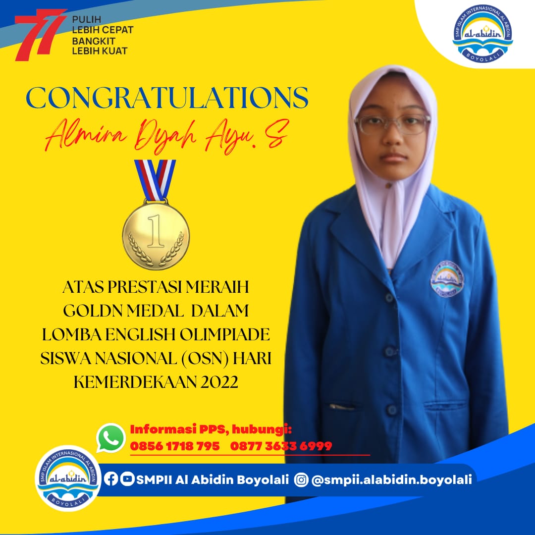 SMPII Al Abidin Boyolali Sukses Meraup 7 Medali Olimpiade Siswa Nasional (OSN) Hari Kemerdekaan 2022